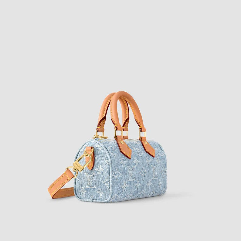 Nano Speedy Sky Denim Bag