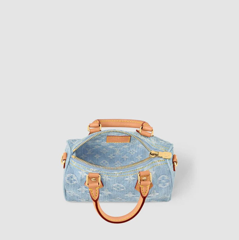 Nano Speedy Sky Denim Bag